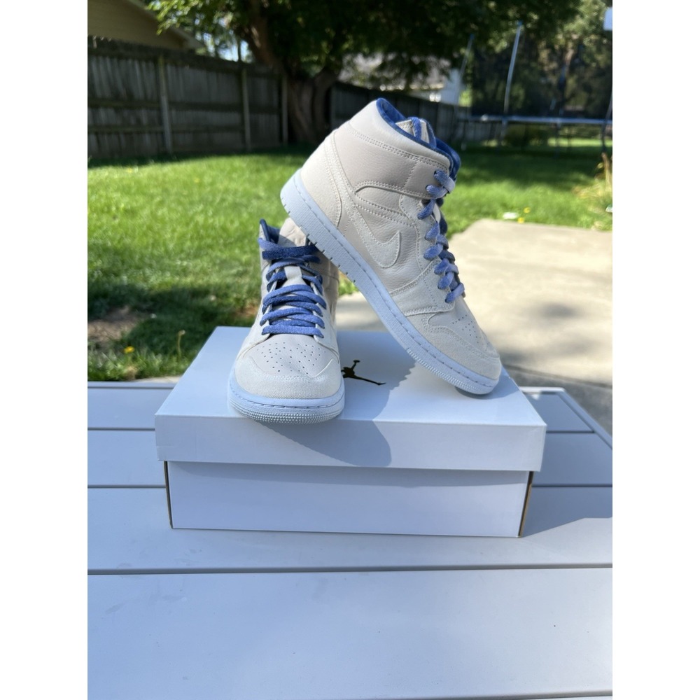 Jordan Women's High-Top Sneakers - Cream and Blue